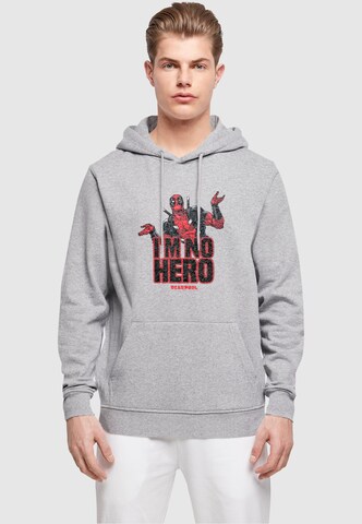 ABSOLUTE CULT Sweatshirt 'Deadpool - I Am No Hero' in Grijs: voorkant