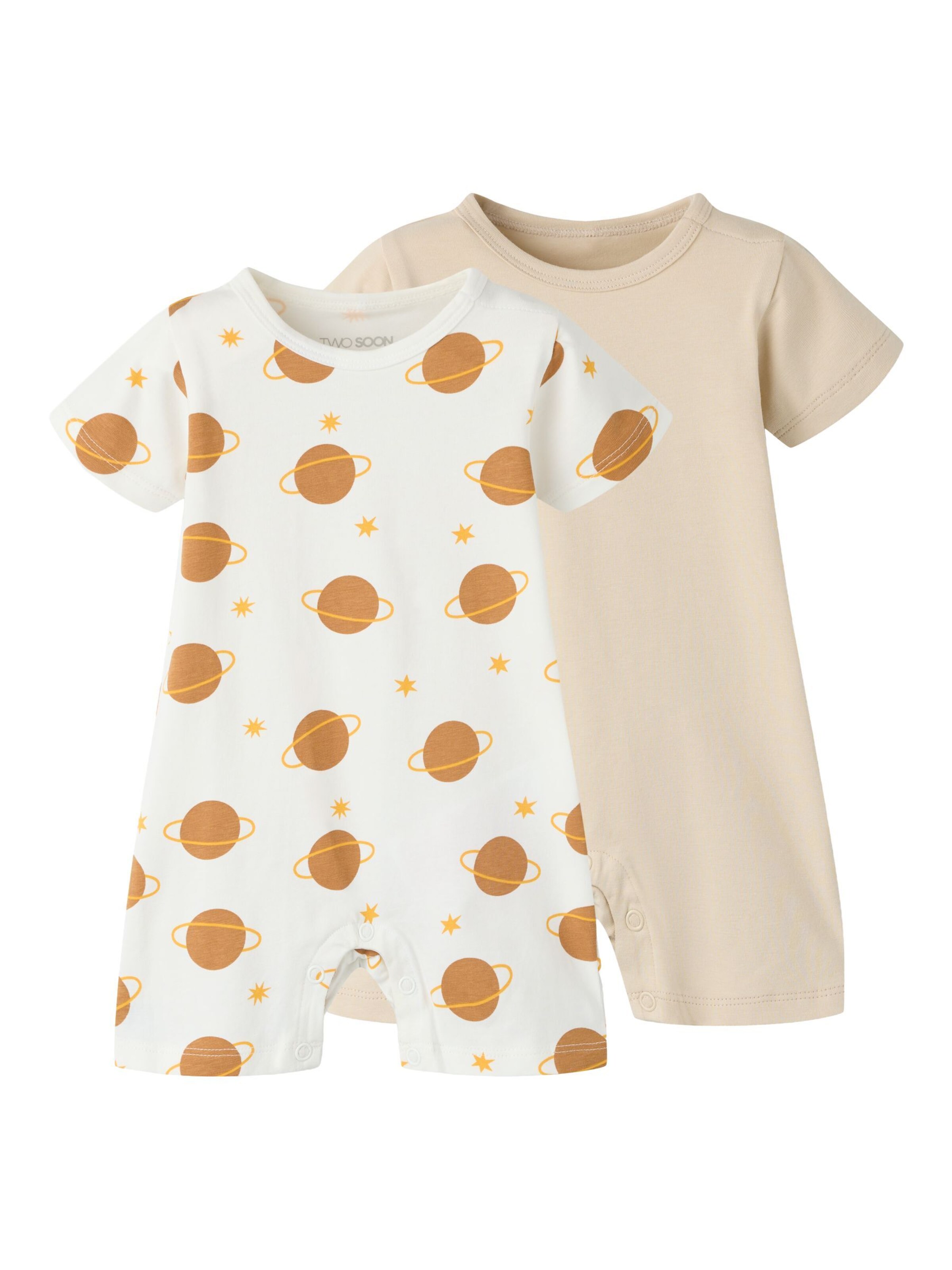 TWO SOON Schlafanzug in Beige: Vorderseite