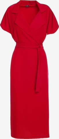 Stylove - Vestido camisero en rojo: frente
