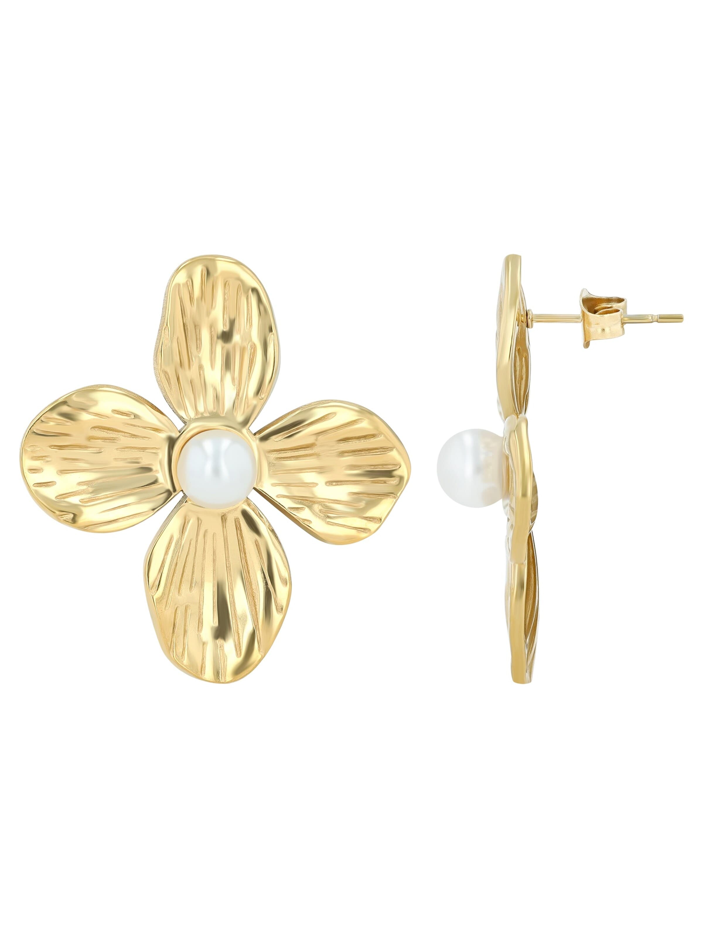 Akzent Earrings 'V"ilana" aus langlebigem Edelstahl, wasserfest' in Gold