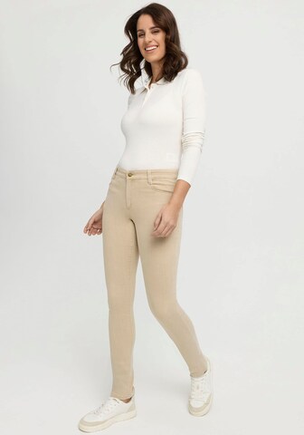 wonderjeans Skinny Jeans in Beige: front
