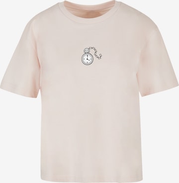 T-shirt 'Alice im Wunderland Uhr Hase Heroes of Childhood' F4NT4STIC en rose : devant