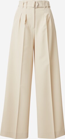 FRENCH CONNECTION Wide leg Pleat-front trousers 'EVERLY' in Beige: front