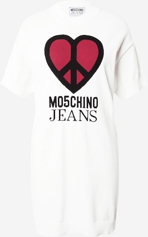 Moschino Jeans Úpletové šaty – bílá: přední strana