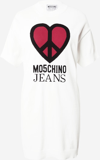 Moschino Jeans Плетена рокля в тъмночервено / черно / бяло, Преглед на продукта