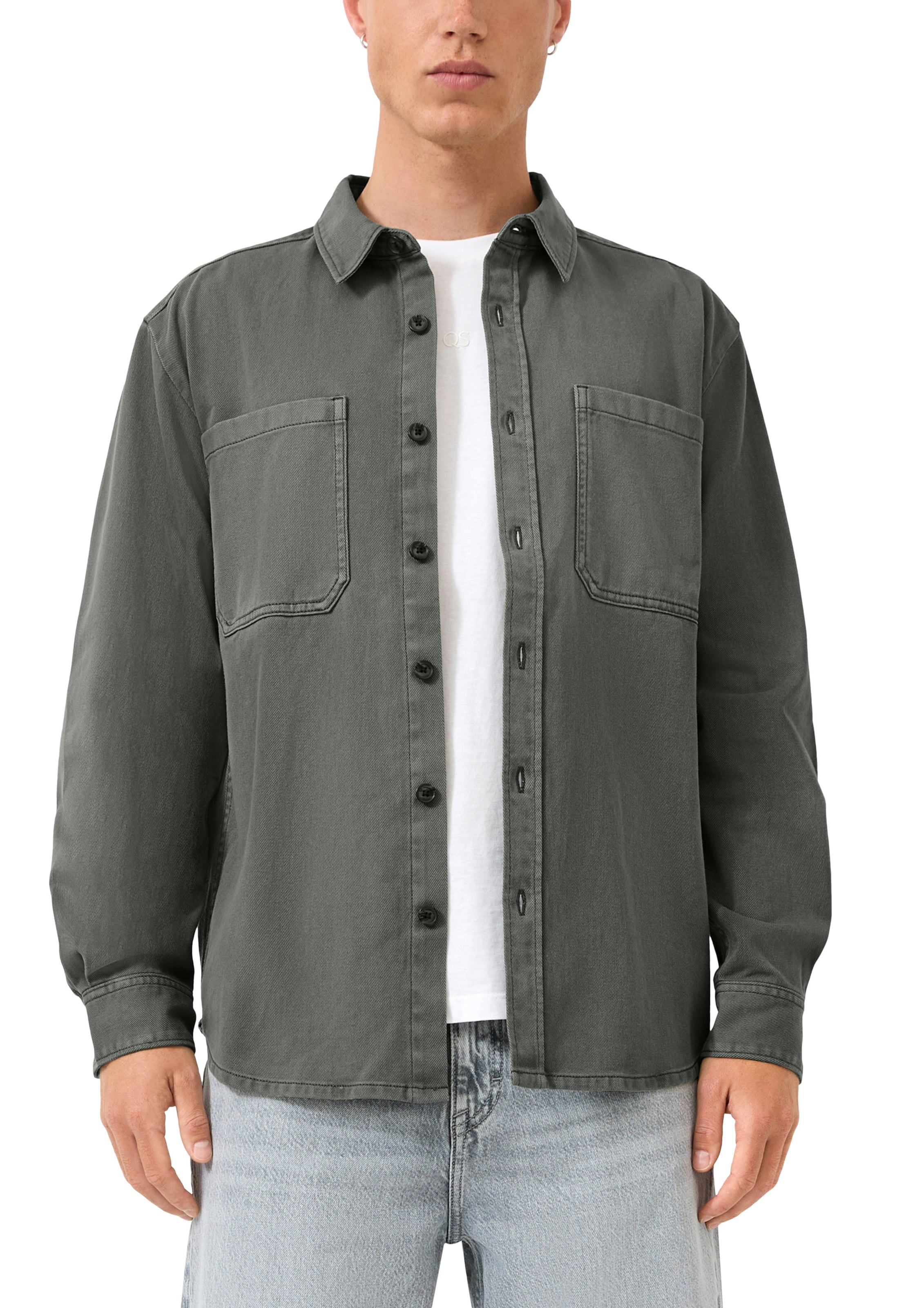 QS Comfort fit Overhemd in Grijs