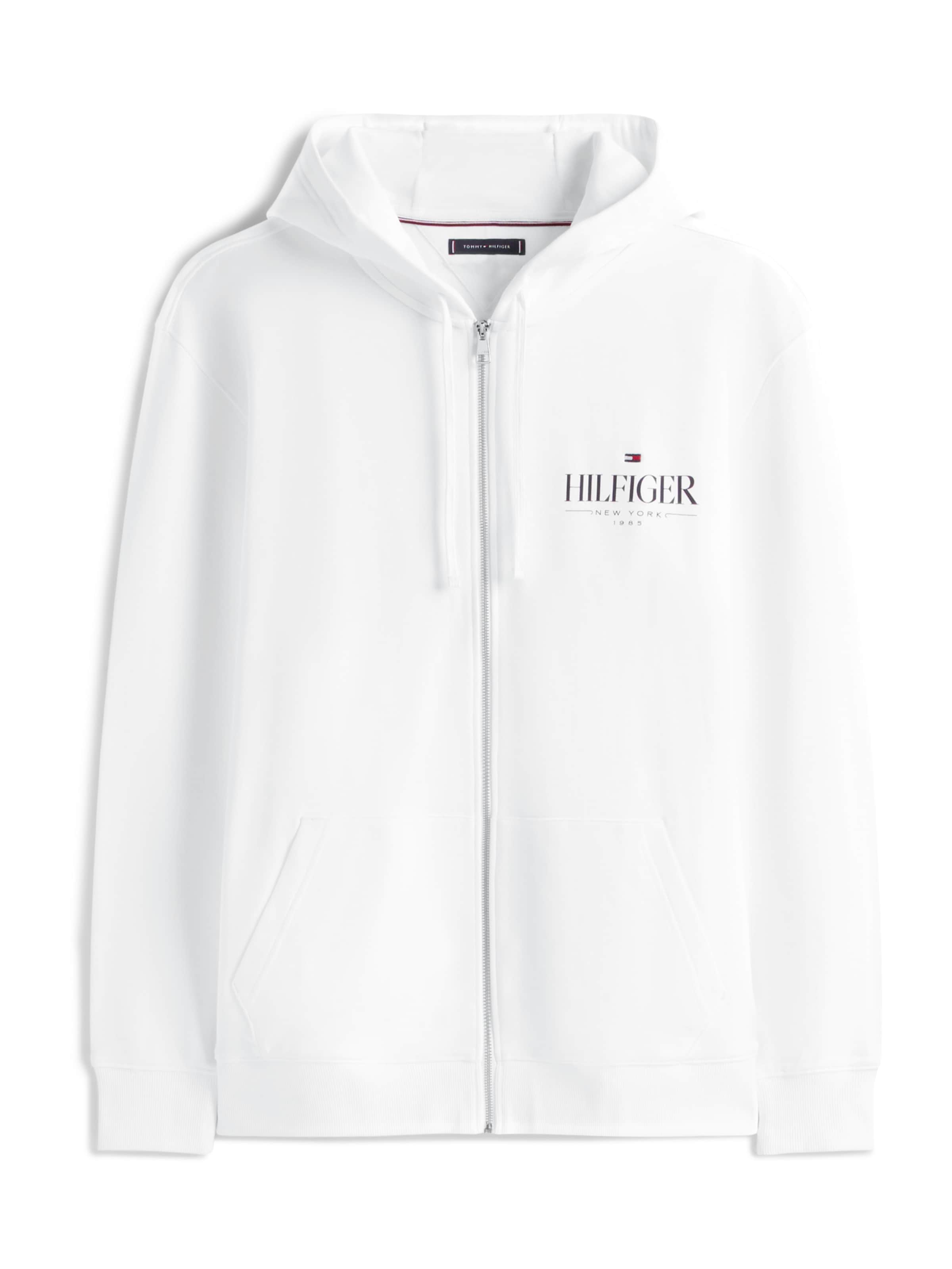 Tommy Hilfiger Big & Tall Ζακέτα φούτερ σε λευκό: μπροστά