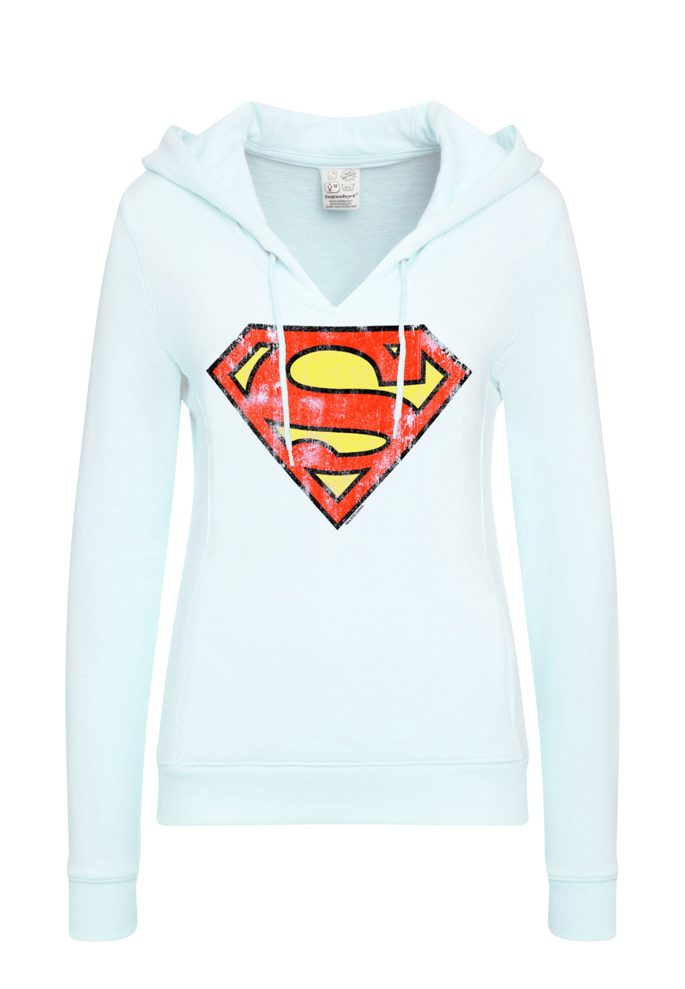 LOGOSHIRT Sweatshirt 'DC Comics - Superman' in Blauw: voorkant