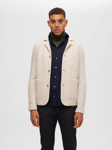 Coupe regular Veste de costume 'Nealy' SELECTED HOMME en beige : devant