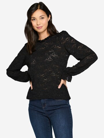 LolaLiza T-shirt 'Lace' i svart: framsida