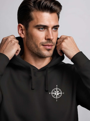 Neverless Sweatshirt 'Kompass' in Black
