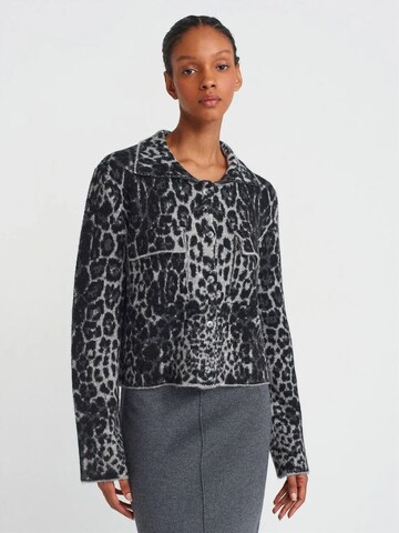 Dilvin Knit Cardigan in Grey: front