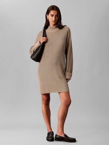 Calvin Klein Jeans Gebreide jurk in Bruin