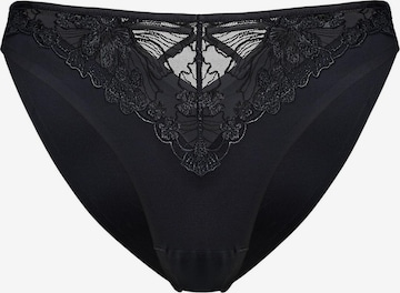 ESOTIQ Panty 'Slip Cindarella, feine Stickerei, florales Muster, glatte Microfaser' in Schwarz: Vorderseite