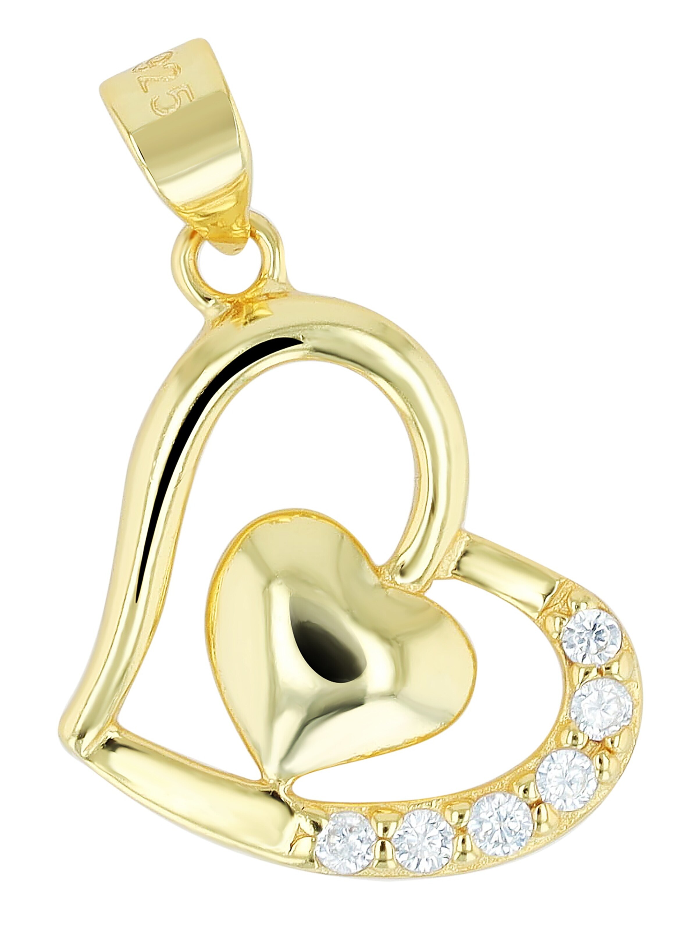 Akzent Pendant '"Banja" aus 925 Sterlingsilber, rhodiniert, langlebig' in Gold