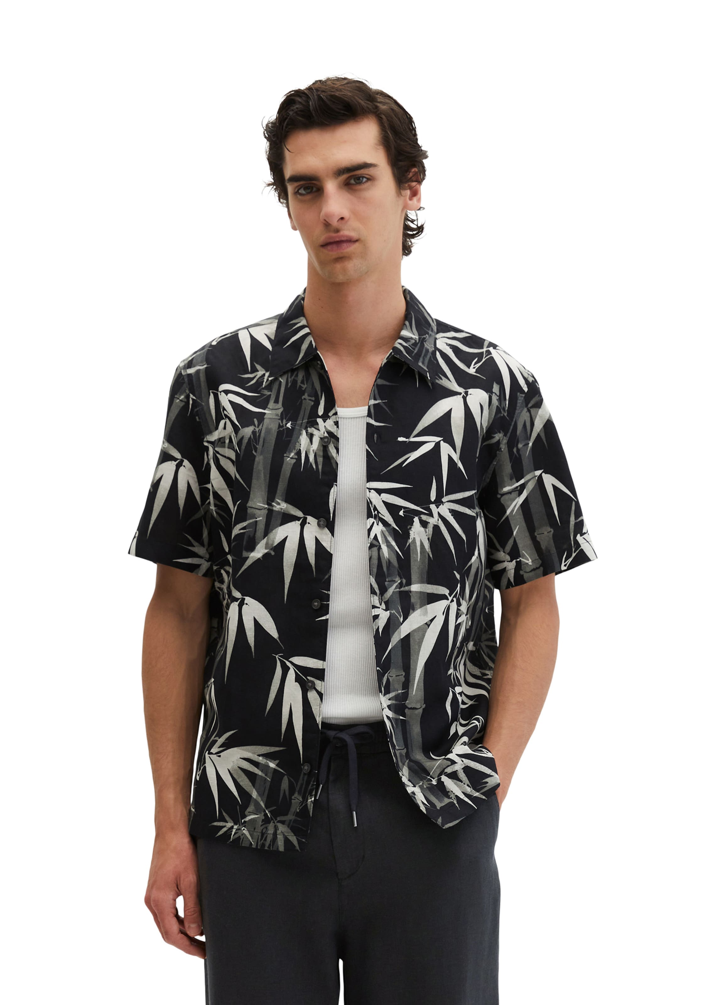 Marc O'Polo Regular Fit Hemd in Schwarz: Vorderseite