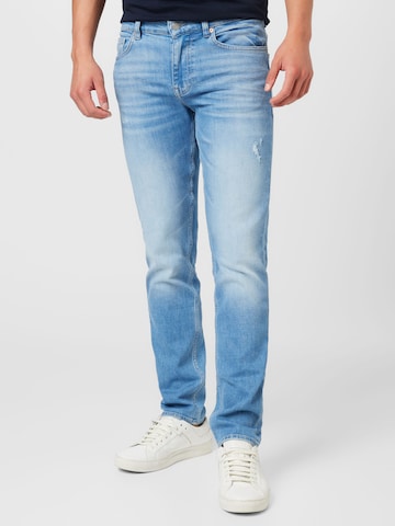 BOSS Orange Slimfit Jeans 'Delaware' in Blauw: voorkant