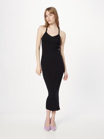 Calvin Klein - Vestido de punto en negro: frente