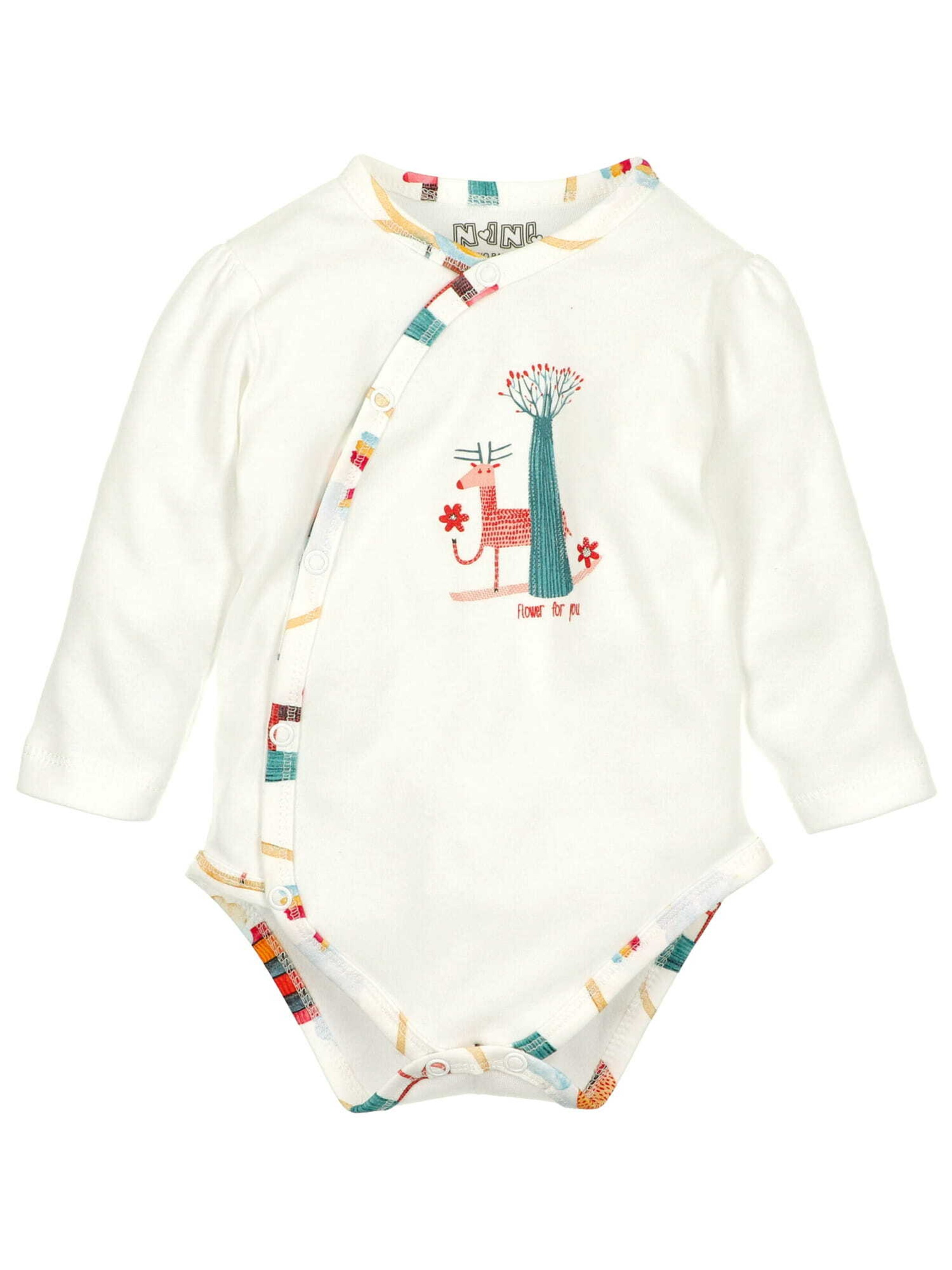 Barboteuse / body 'Wald' NINI en blanc : devant