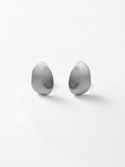 DNSK Copenhagen Pendientes 'KLARA Waterproof Silver Stainless Steel Post Earrings - Brushed Finish' en 3 x 1,5 cm en plata, Vista del producto