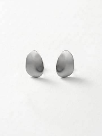 DNSK Copenhagen Øreringe 'KLARA Waterproof Silver Stainless Steel Post Earrings - Brushed Finish' i sølv: forside