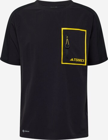 ADIDAS TERREX Funkcionalna majica 'National Geographic' | črna barva: sprednja stran