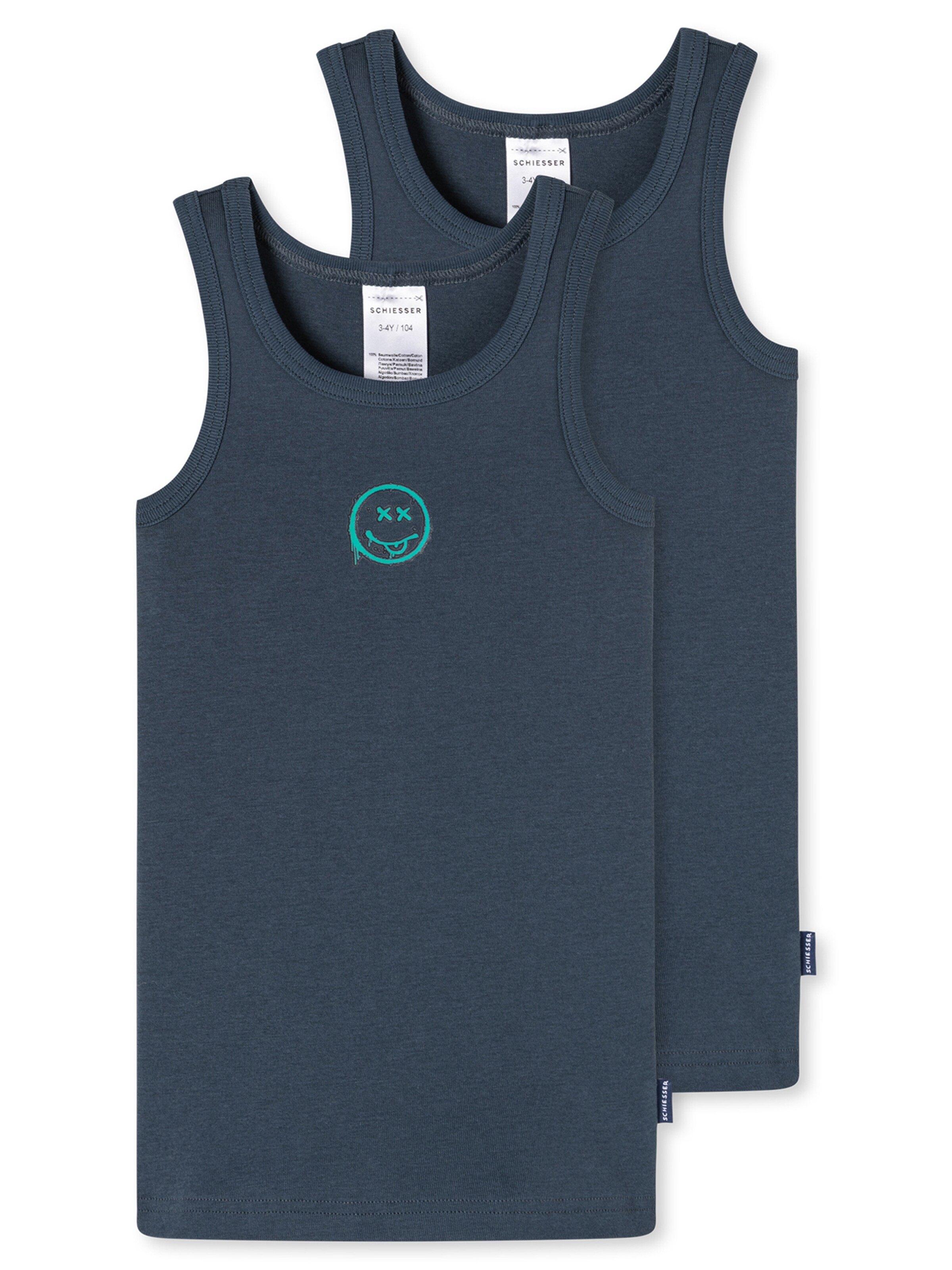 SCHIESSER Onderhemd ' Fine Rib Multi ' in Blauw: voorkant