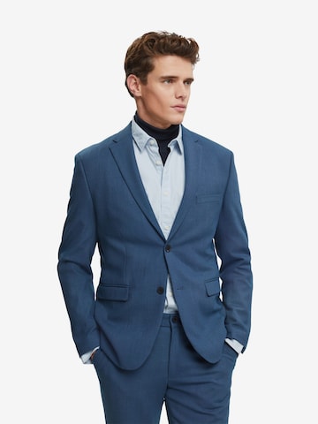 ESPRIT Slimfit Business-colbert in Blauw: voorkant