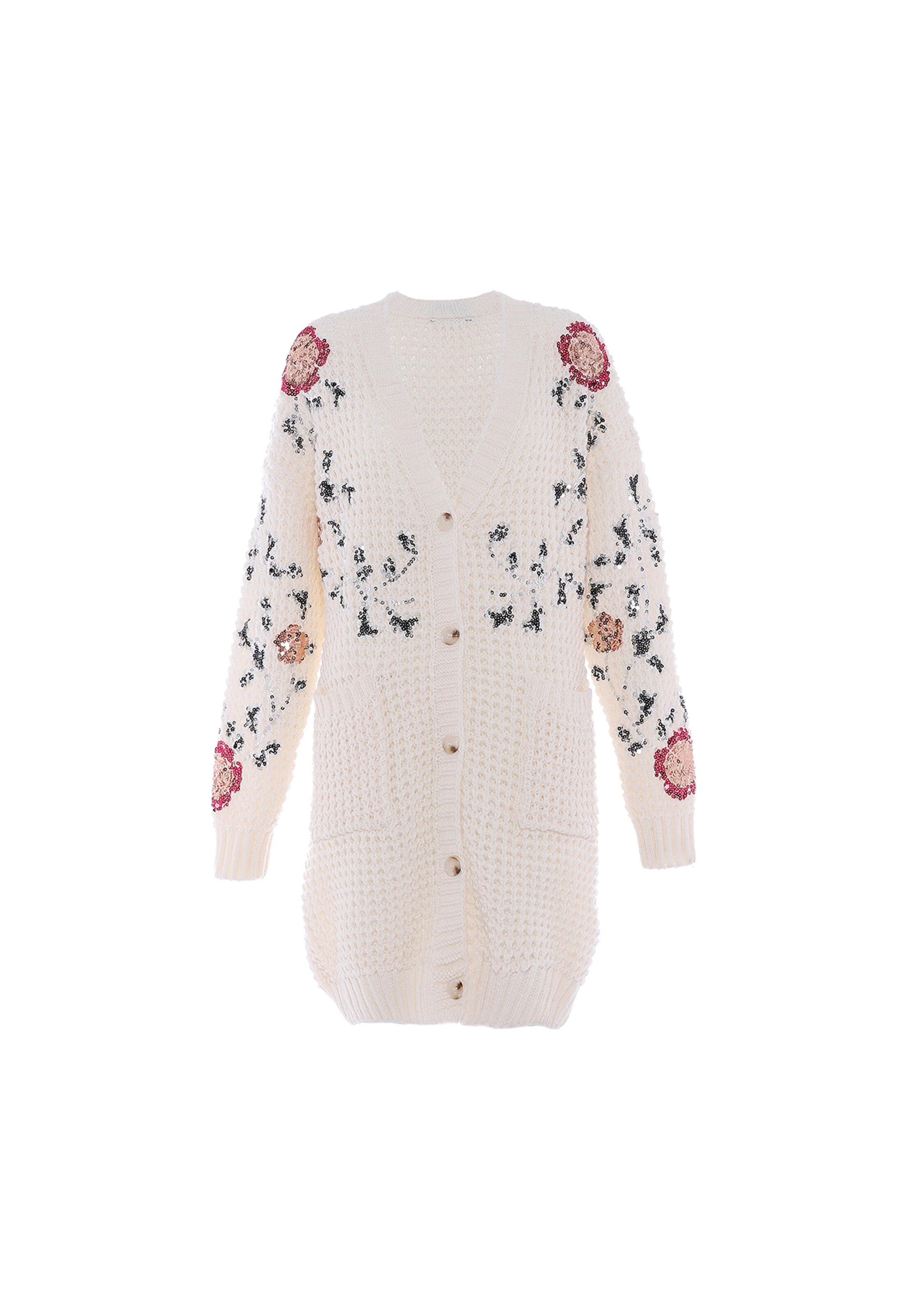 faina Strickjacke in Weiß: Vorderseite