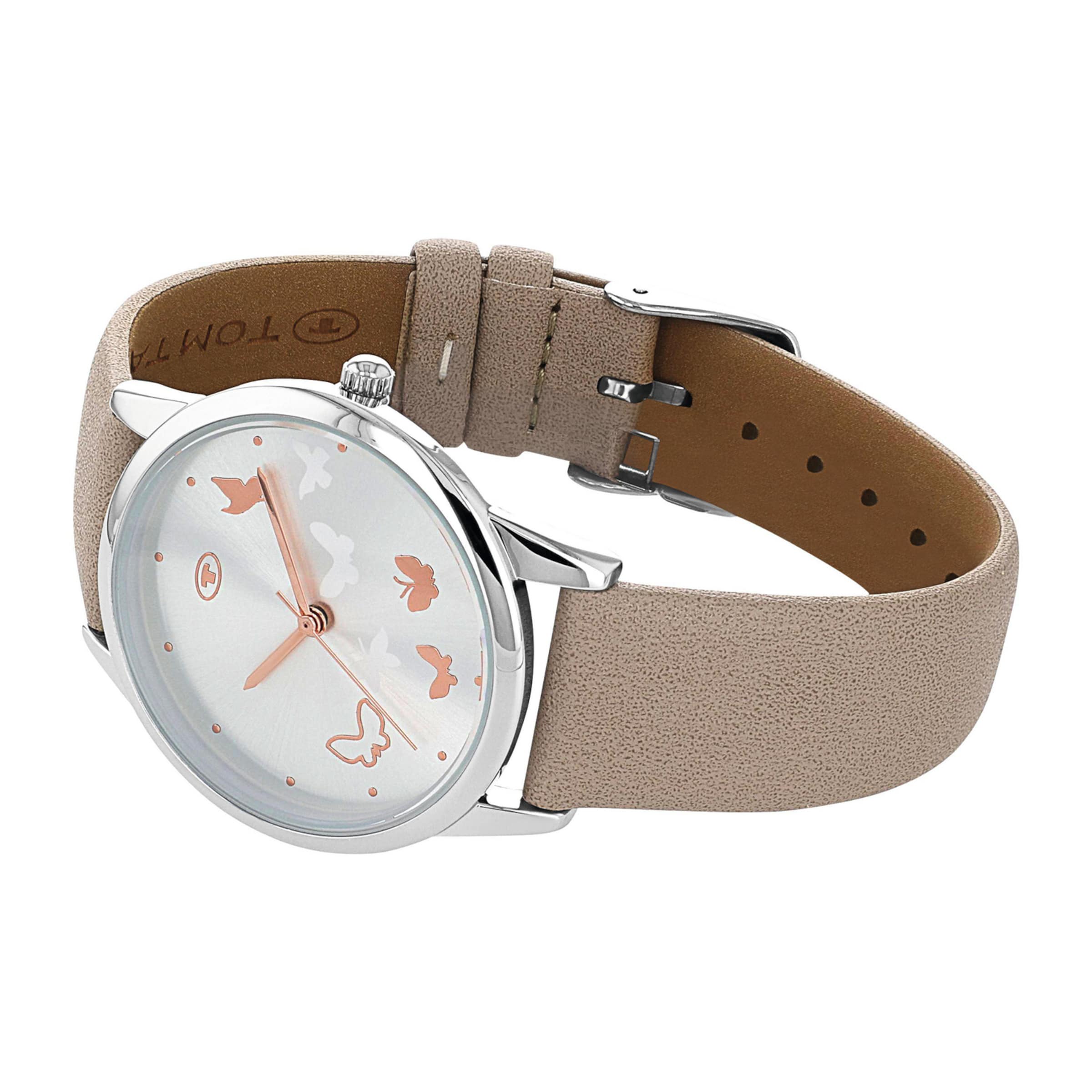 TOM TAILOR Analog Watch in Beige