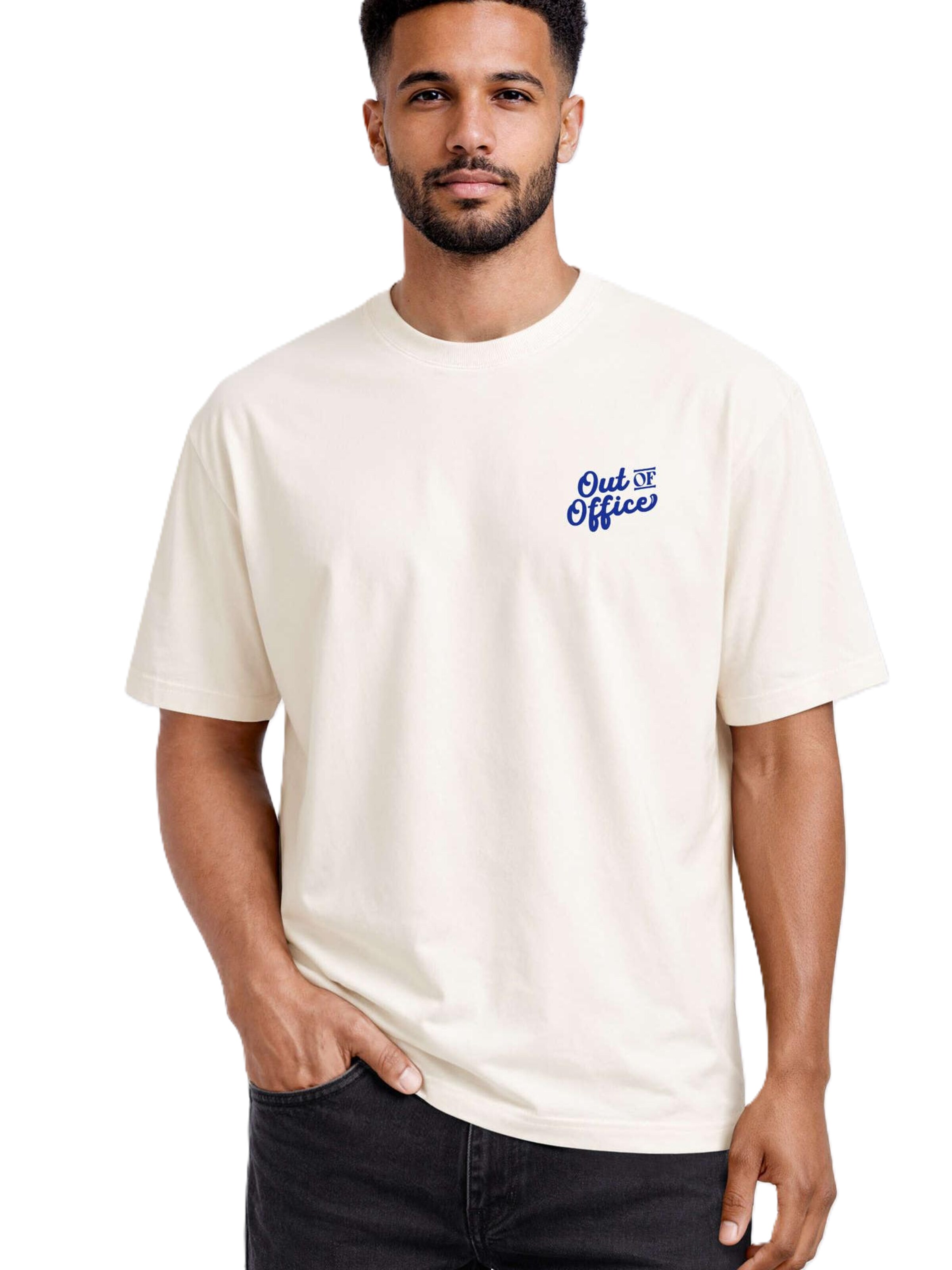 Neverless Shirt 'Out of Office' in Beige: front