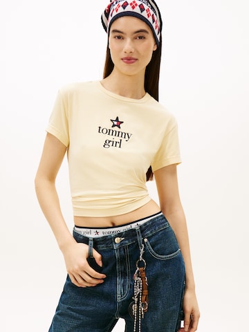 Tommy Jeans Koszulka w kolorze beżowy: przód