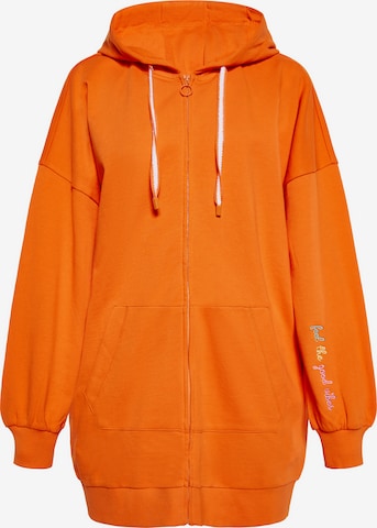 IZIA Zip-Up Hoodie in Orange: front