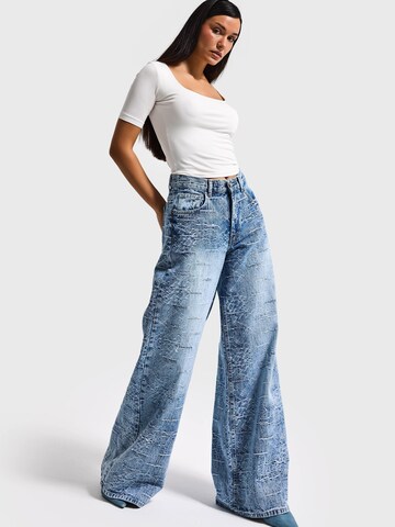 IT'S BASIC Wide leg Jeans 'Palazzo Mid Rise Jeans' in Blauw