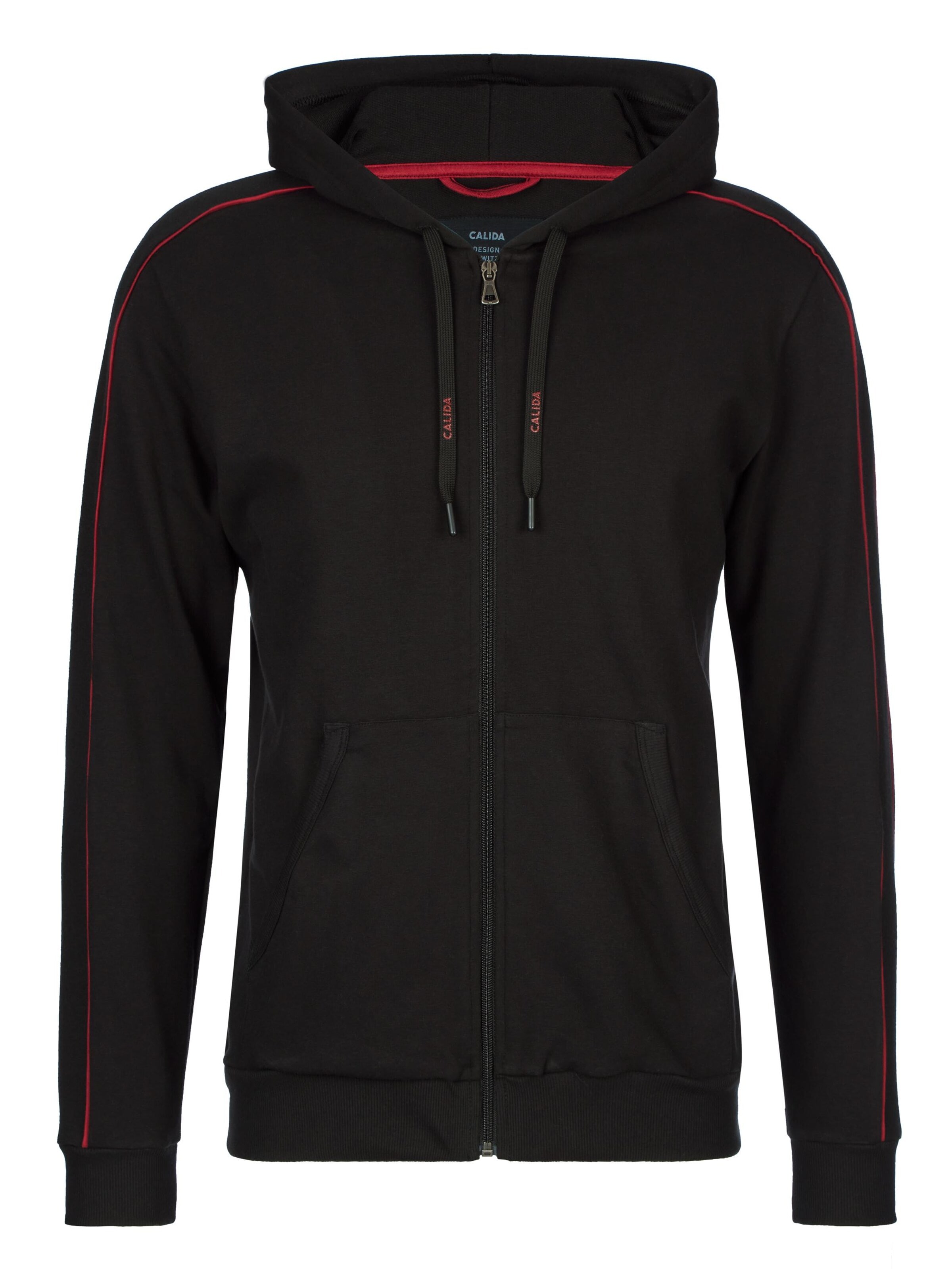 CALIDA Sweatjacke 'Remix Basic Lounge'‌‌‌‌‌‌‌‌ in Schwarz: Vorderseite