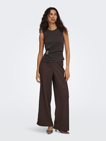 ONLY Wide leg Παντελόνι 'ONLERIKKA' σε καφέ