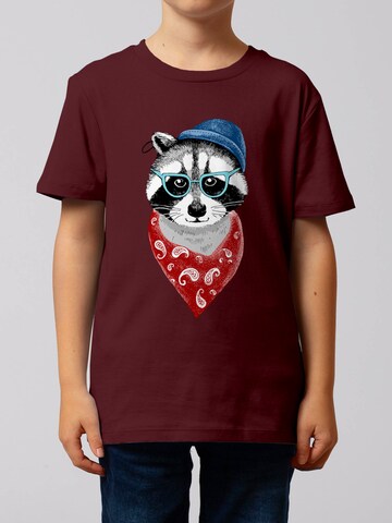 watabout.kids Shirt 'Waschbär' in Rood: voorkant