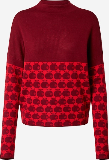 Blutsgeschwister Pullover 'Long Turtle' in rot / burgunder, Produktansicht