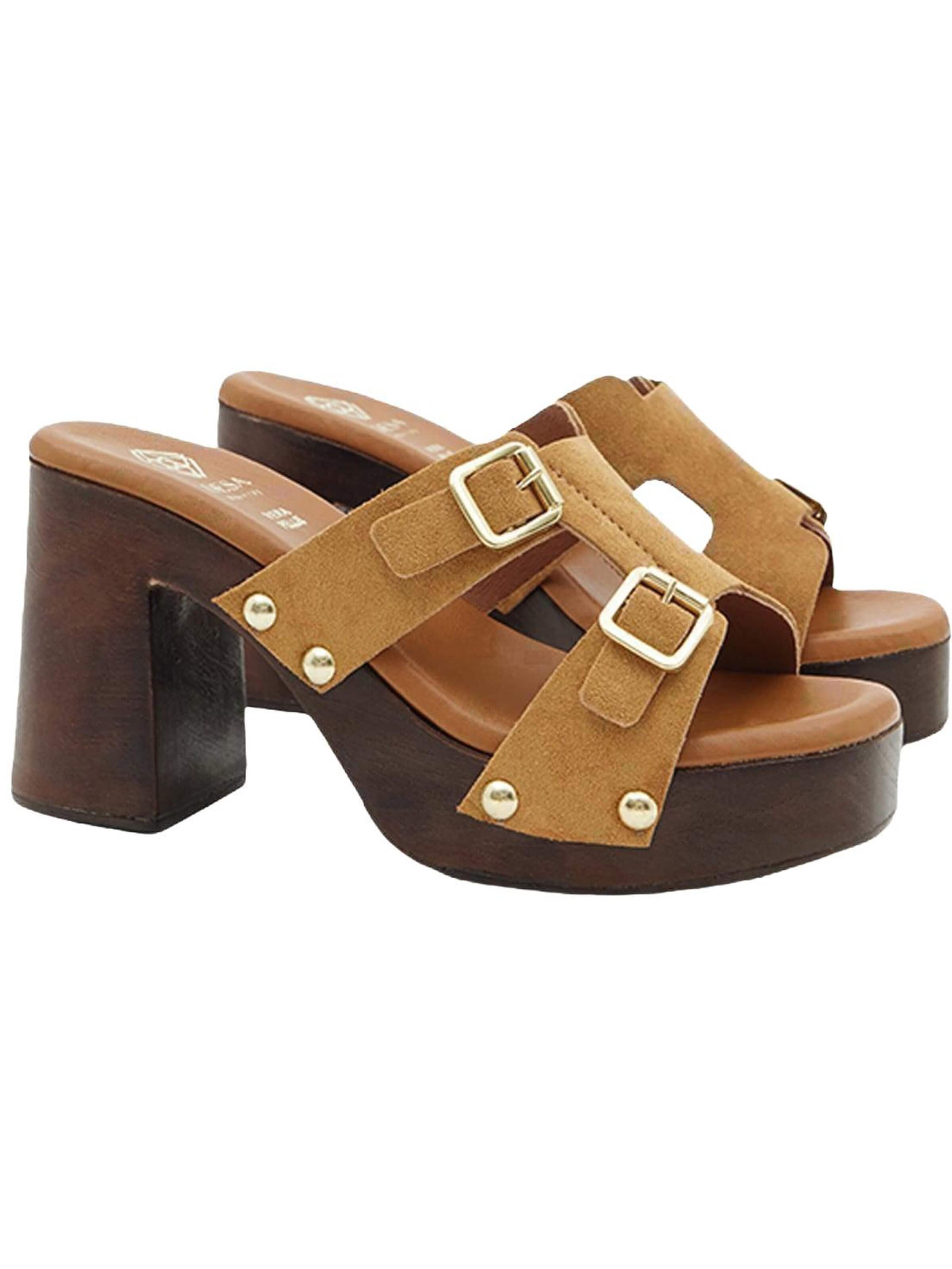 Desa Slipper 'Plattformrutschen' in Brown: front