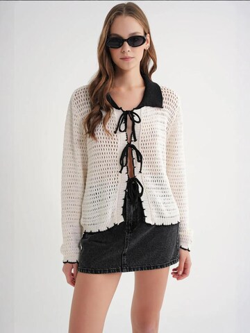 MixRay Gebreid vest in Beige: voorkant