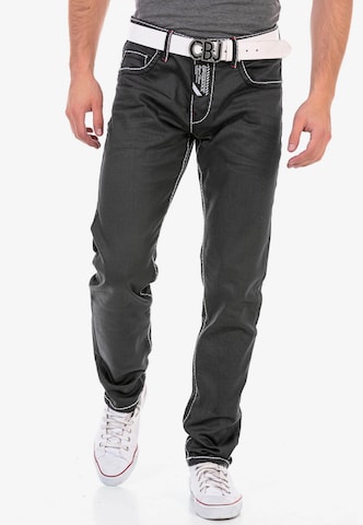 CIPO & BAXX Regular Jeans in Zwart: voorkant