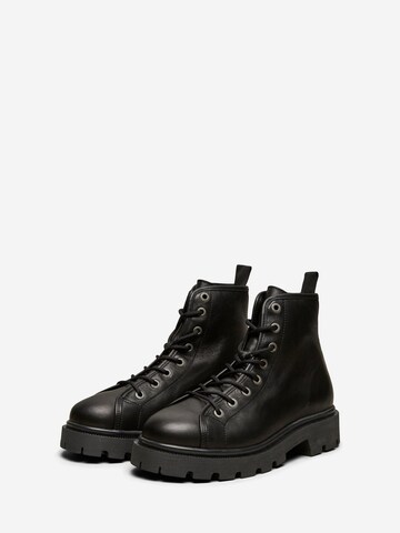 SELECTED FEMME Lace-Up Boots in Black