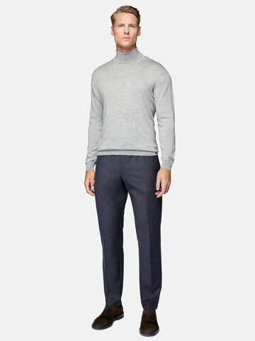 Boggi Milano Slimfit Kalhoty s puky – modrá