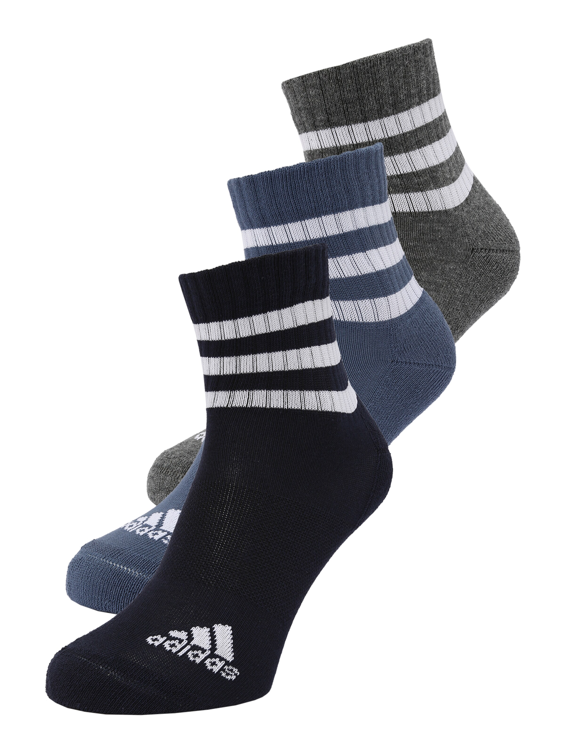ADIDAS PERFORMANCESportske čarape '3-Stripes Cushioned Sportswear Low-Cut 3 Pairs' - plava boja: prednji dio
