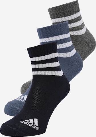 ADIDAS PERFORMANCE Sports socks '3-Stripes Cushioned Sportswear Low-Cut 3 Pairs' in Blue: front