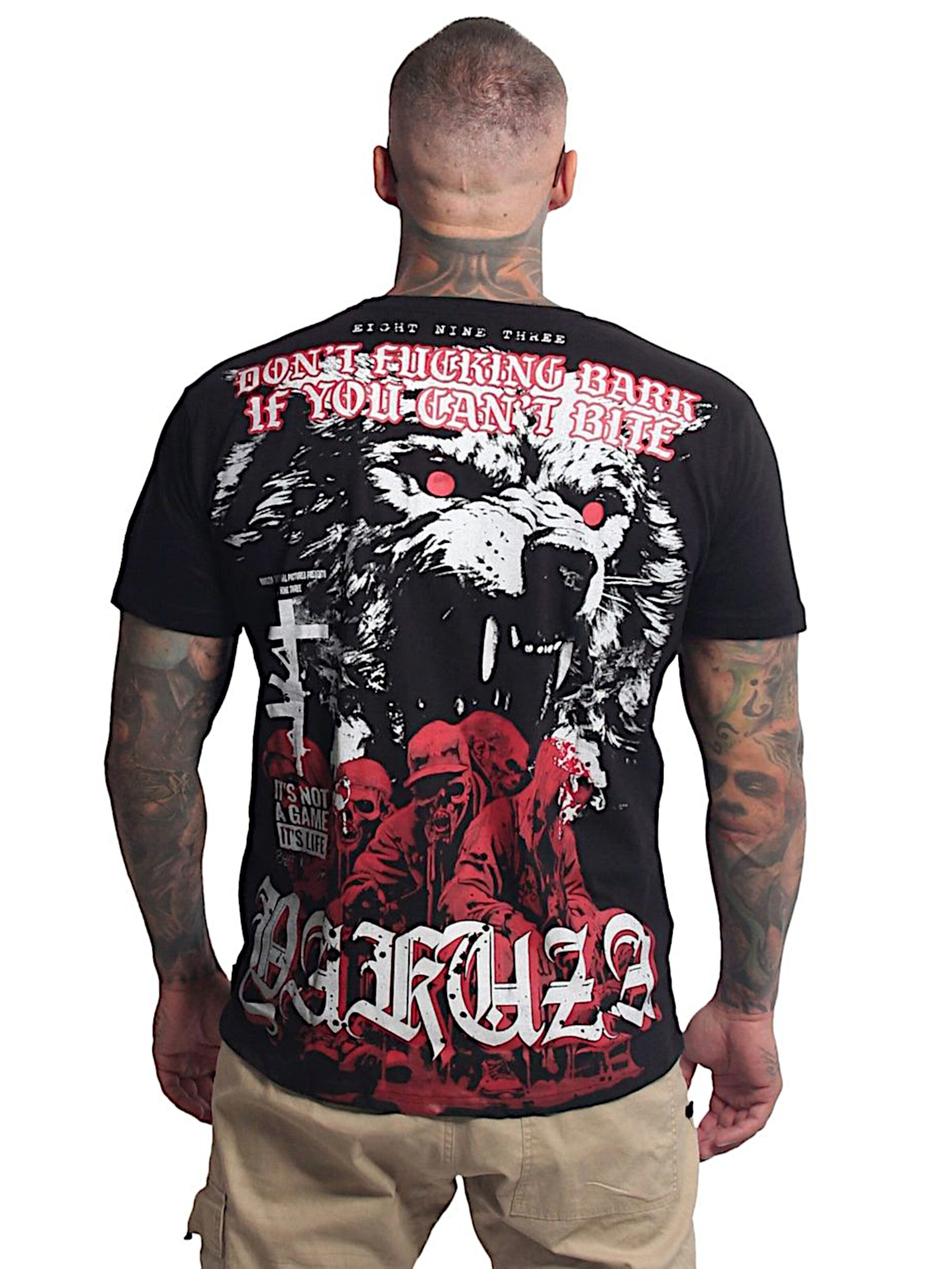 Yakuza Shirt 'Bark'‌ in Schwarz