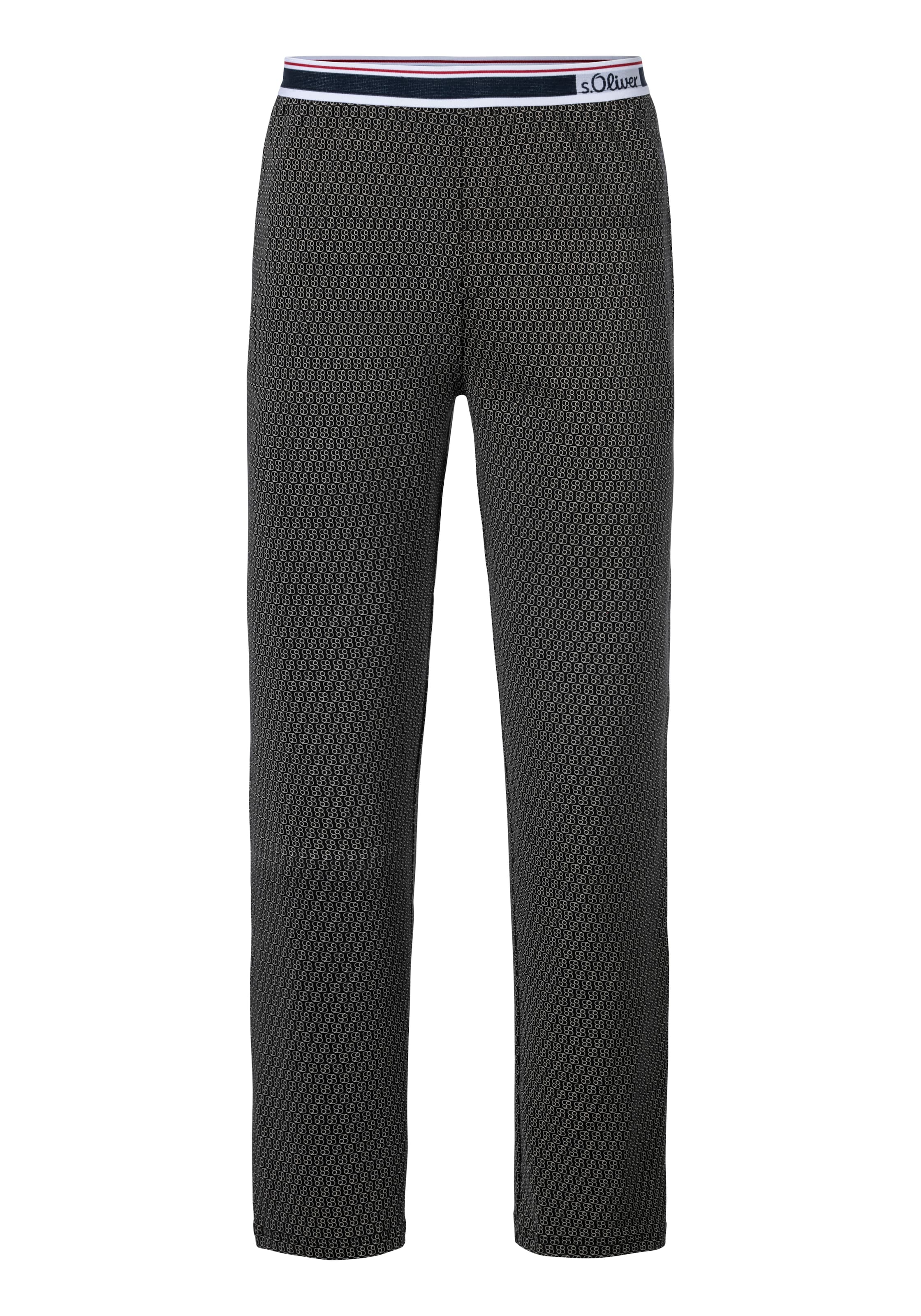 s.Oliver Пижамные штаны в Черный: спереди