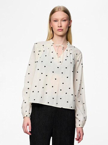 PIECES Blouse 'PCNine' in Beige: front
