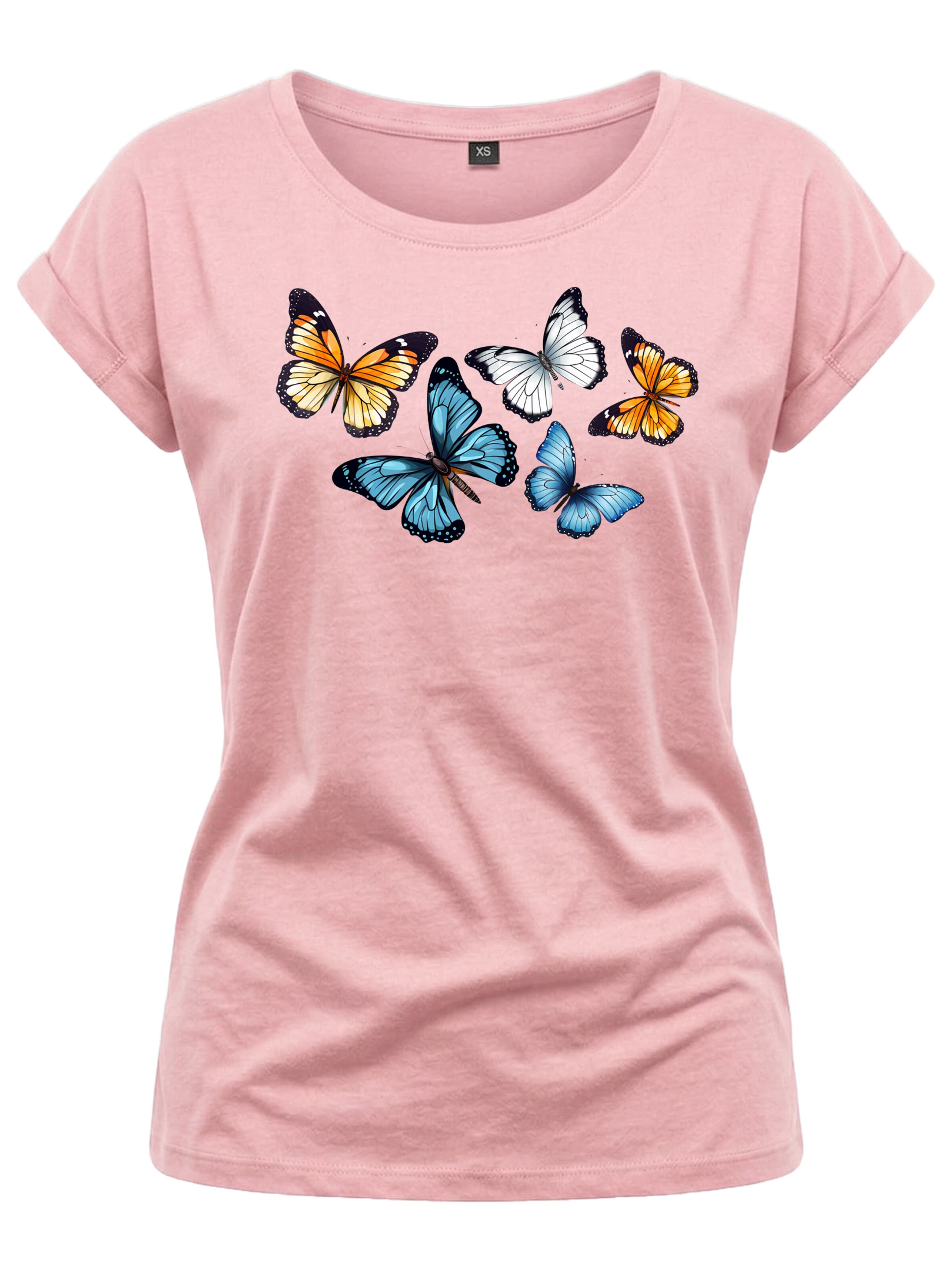MAKAYA Shirt 'Butterfly' in Pink: front