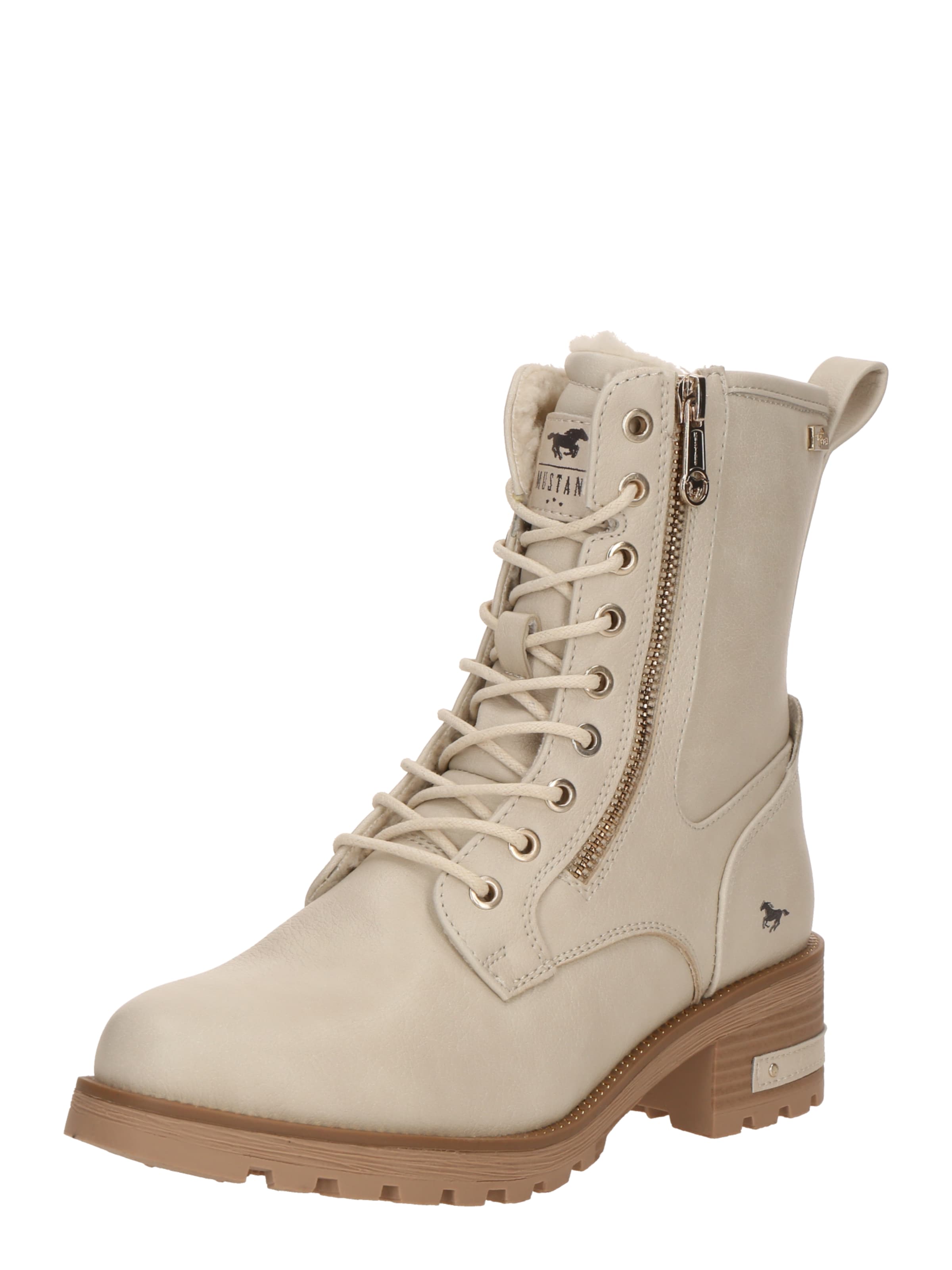 MUSTANG Snørestøvletter 'Haukea' i beige: forside